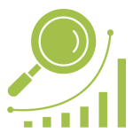 logo para representar el servicio de estudio de mercado que maneja la inmobiliaria con el fin de verificar el costo de los inmuebles de acuerdo a la zona y amenidades.